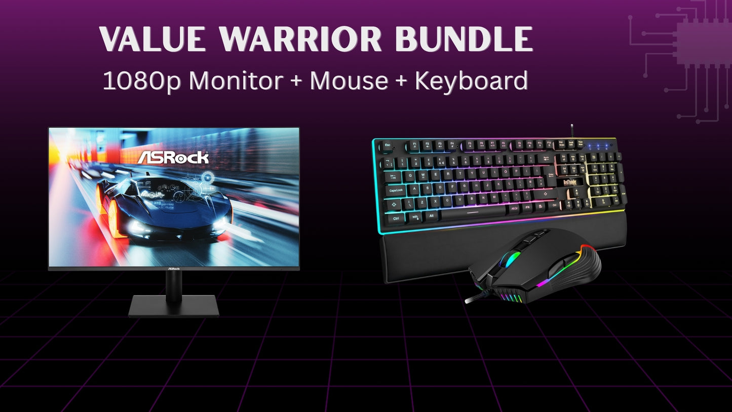 Value Warrior Gaming Bundle - 1080p 120hz Monitor + Keyboard + Mouse